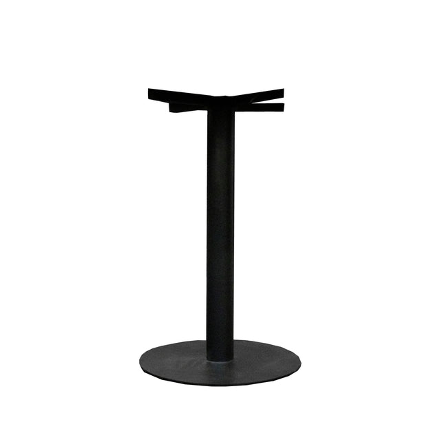 Outdoor table base round black steel 38x38x74