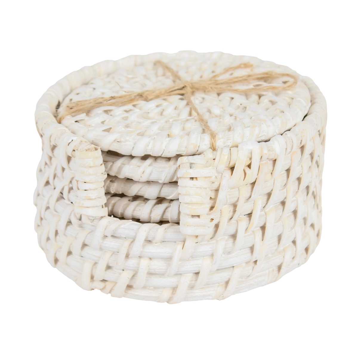 Coaster SET/6 white rattan 12x12x6