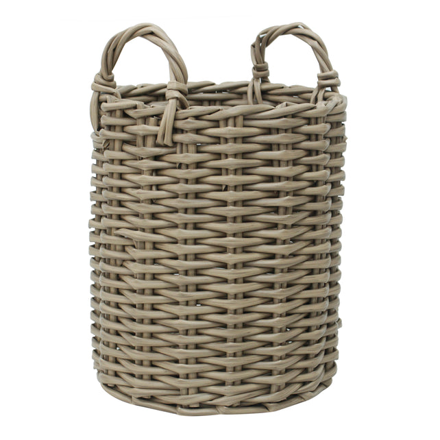 Basket natural poly rattan 35x35x40