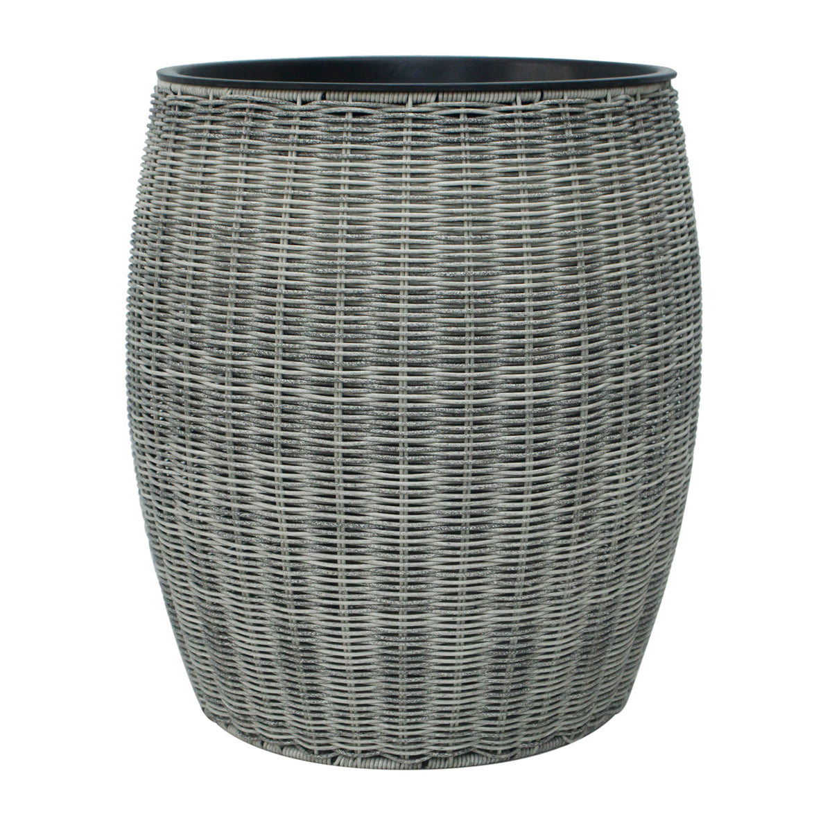 Pot light grey poly rattan 45x45x50