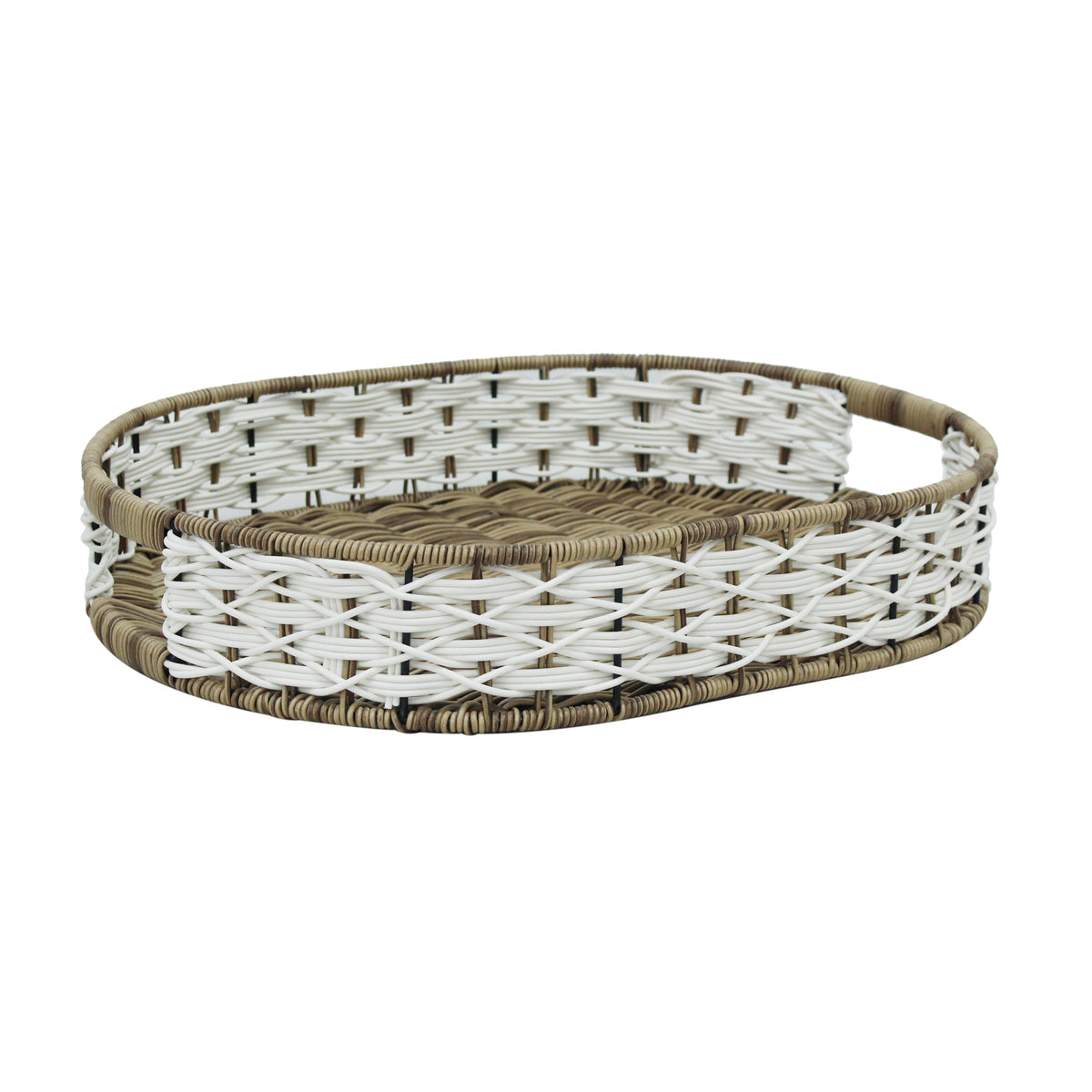 Tray oval natural poly rattan 45x34x8