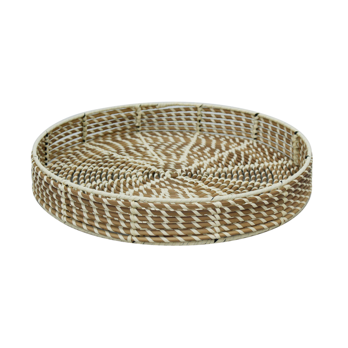 Tray light natural poly rattan 43x43x7