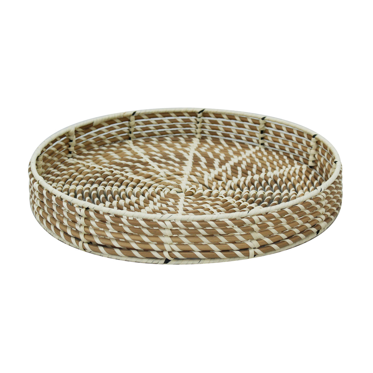 Tray light natural poly rattan 38x38x6
