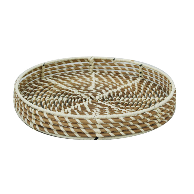 Tray light natural poly rattan 33x33x5