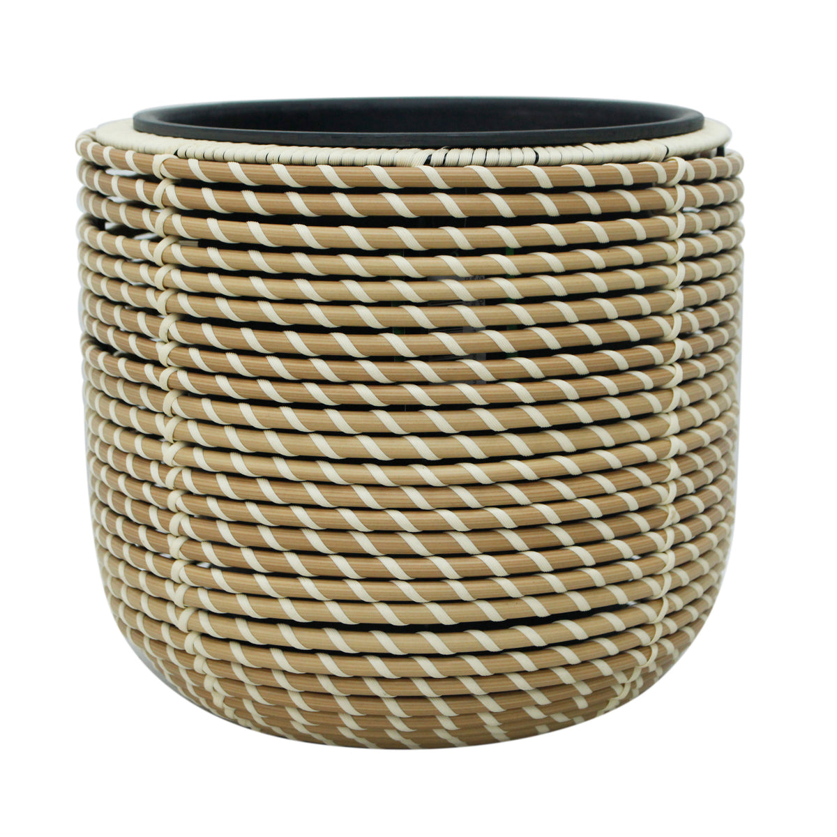 Pot light natural poly rattan 30x30x26