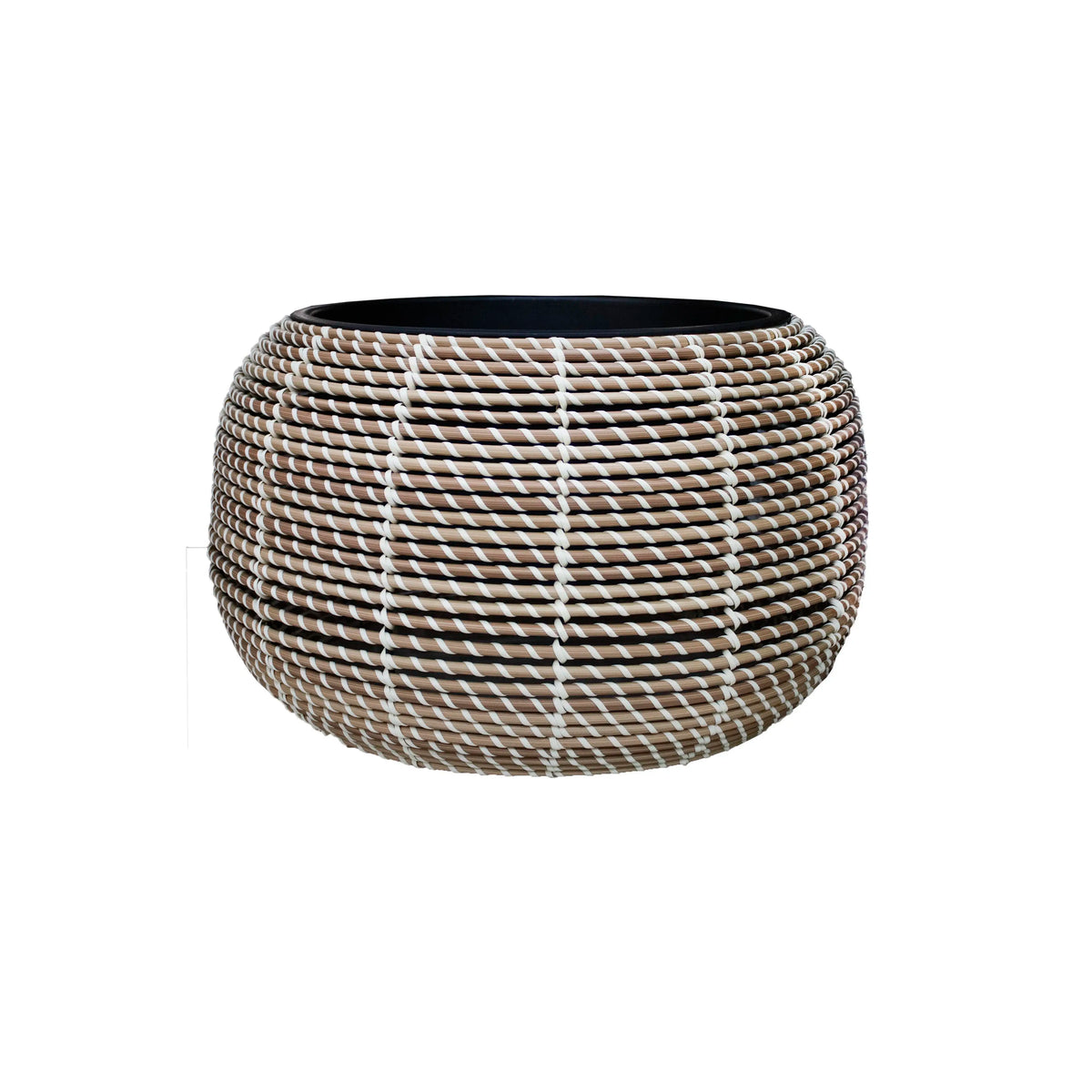 Pot light natural poly rattan 37x37x23
