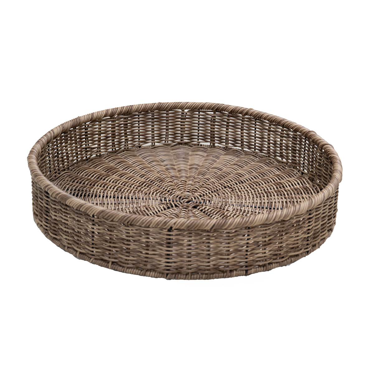Tray CANGGU poly rattan Ø50x9cm brown