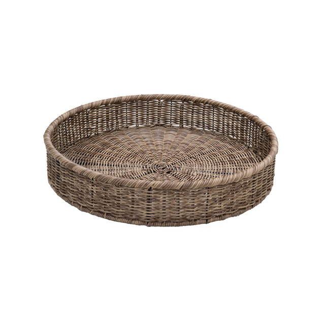 Tray CANGGU poly rattan Ø45x8cm brown