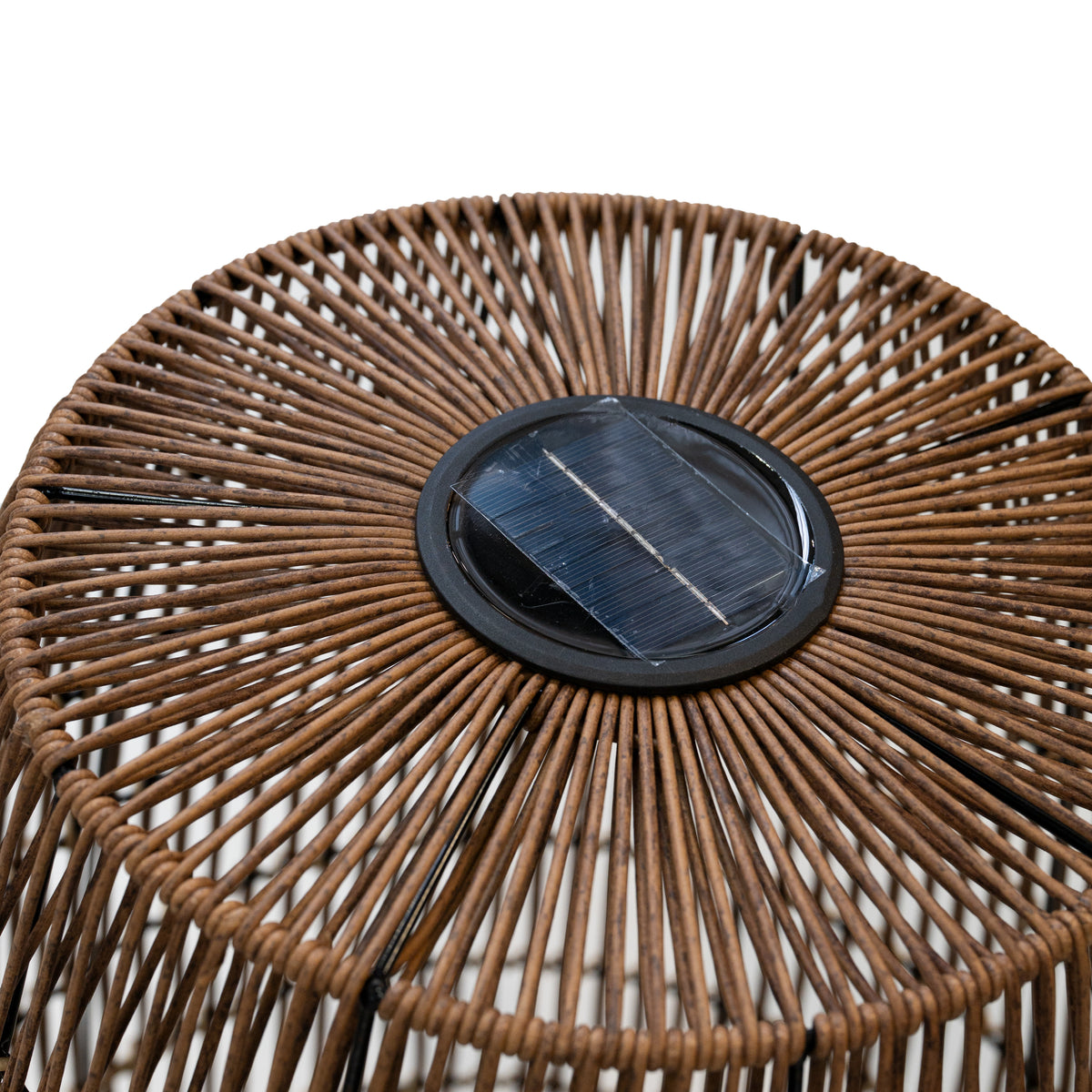 Lantaarn SANUR polyrattan met solarlamp Ø49x78cm bruin