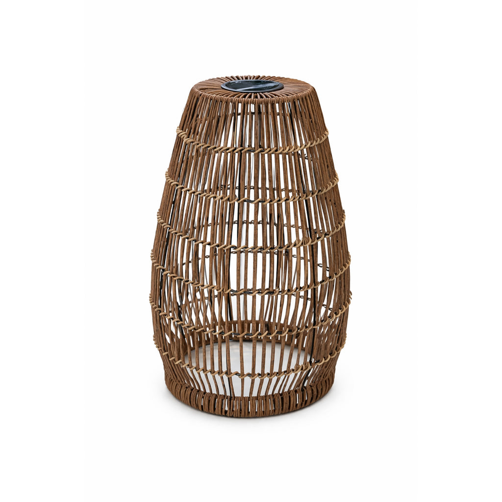 Lantaarn SANUR polyrattan m/zonnelicht Ø35x55cm bruin