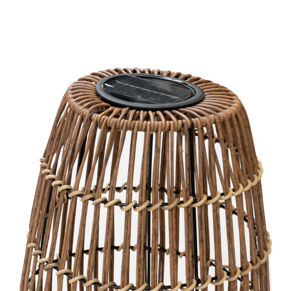Laterne SANUR Polyrattan m. Solarlicht Ø26x39cm braun