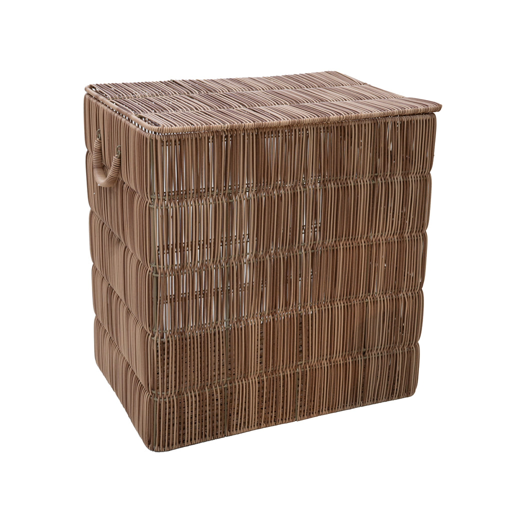 Laundry basket LEGIAN poly rattan 60x40x82cm brown