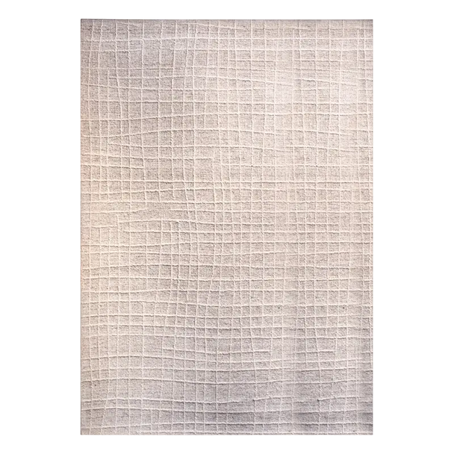 Carpet hand tufted cream wool 300x400