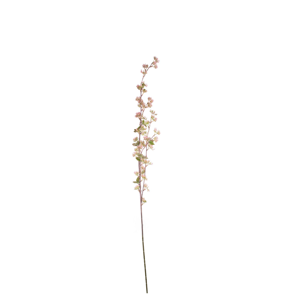 Branch w/berries soft pink 116cm