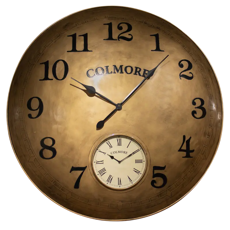Wall clock gold hammered IR 118x6x118