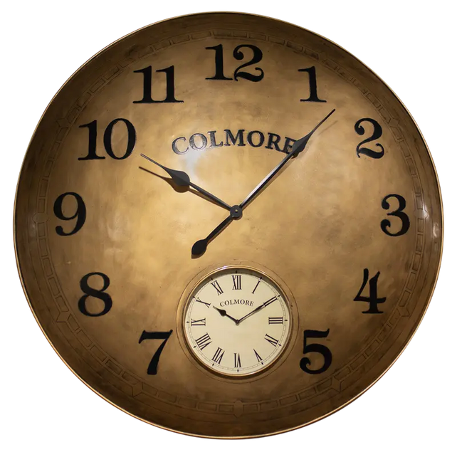 Wall clock gold hammered IR 118x6x118