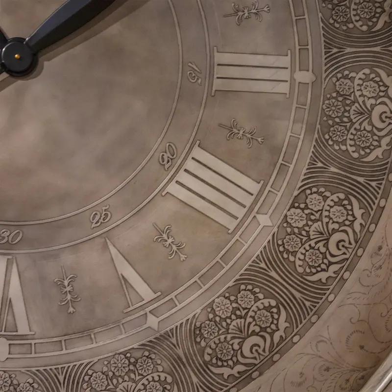 Wall clock antique silver IR 148x5x148