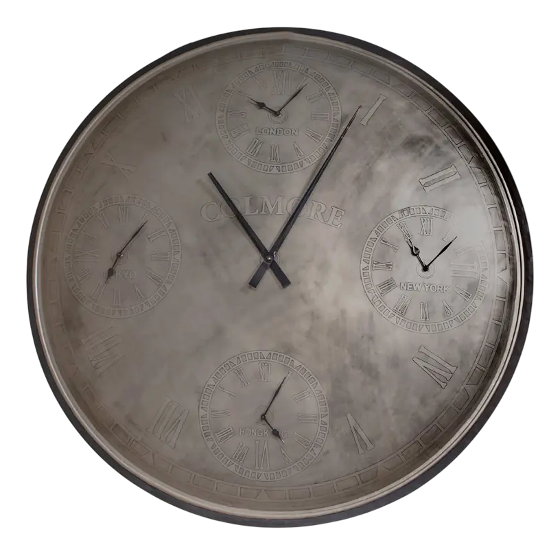 Wall clock antique silver IR 120x10x120