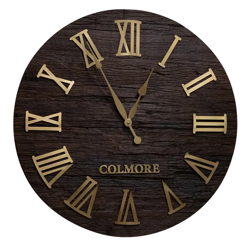 Wall clock brown wood 76x5x76