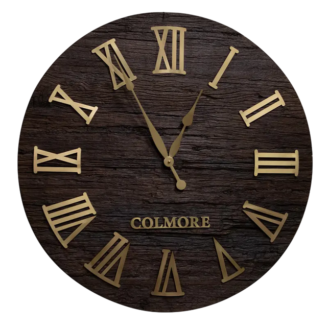 Wall clock brown wood 76x5x76