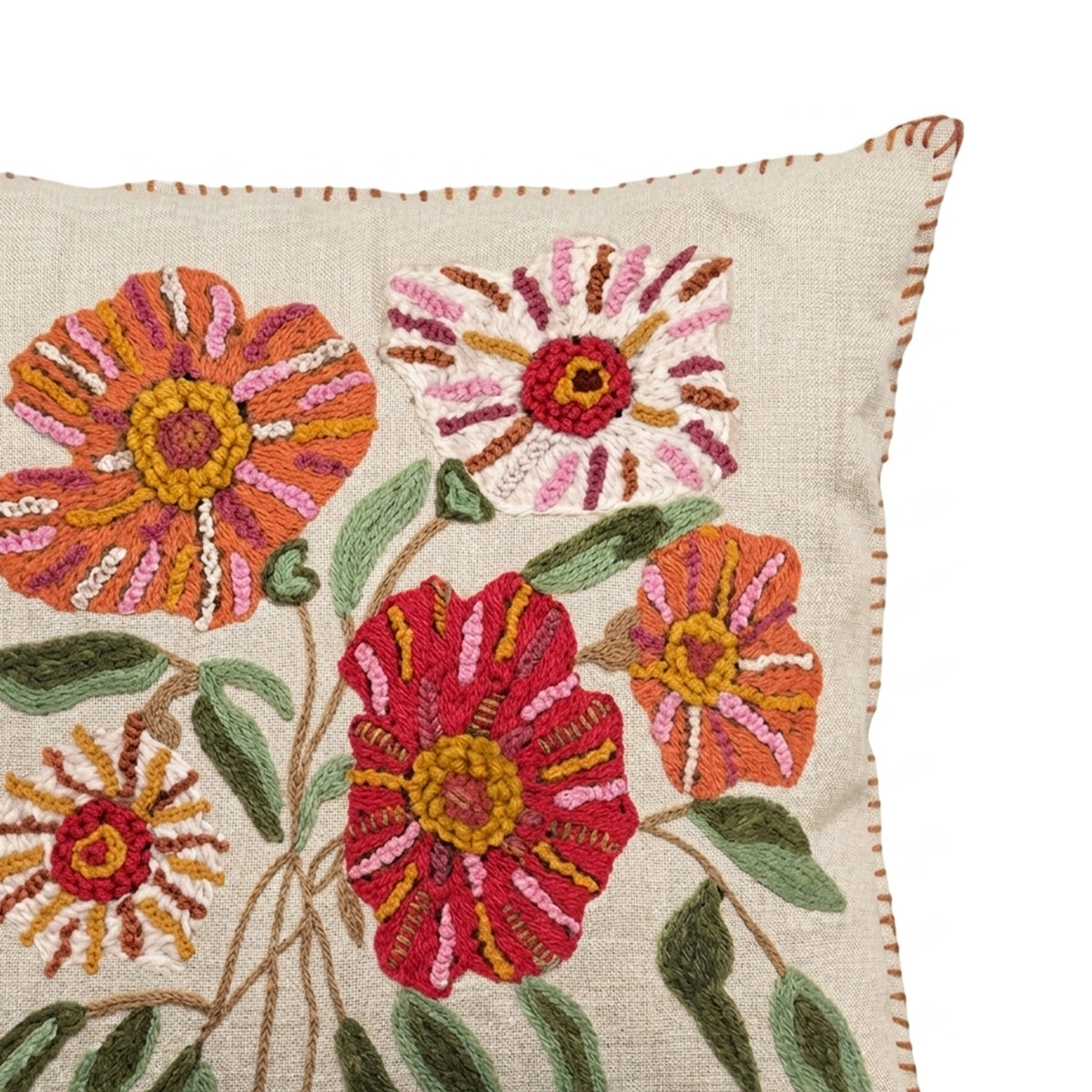 Kissen ASTER handgewebt 50x50cm creme multicolor