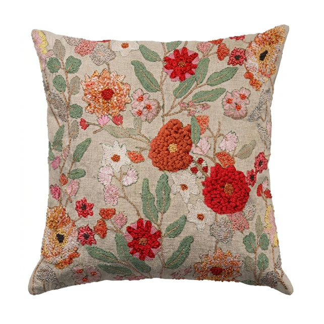 Cushion BLOOM handwoven 50x50cm natural multicolor