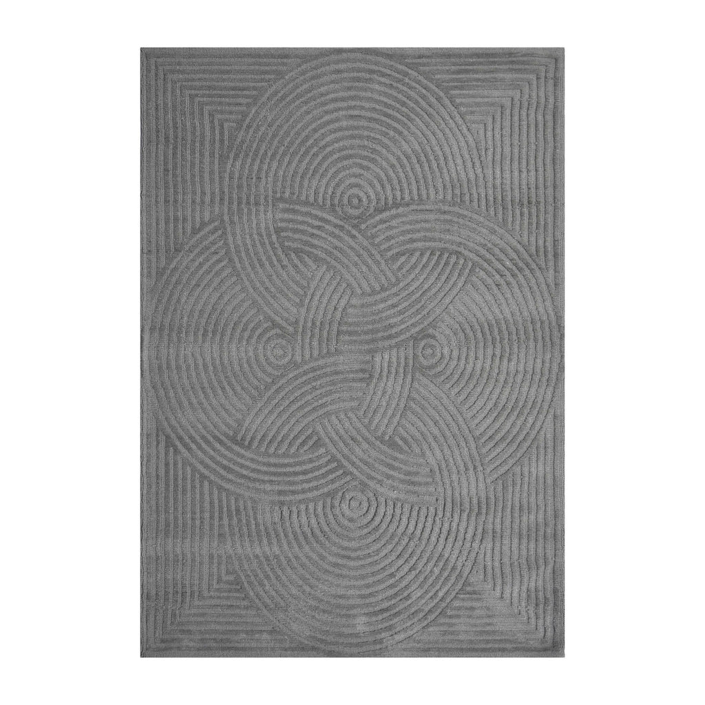 Rug knitted grey microfiber 200x300