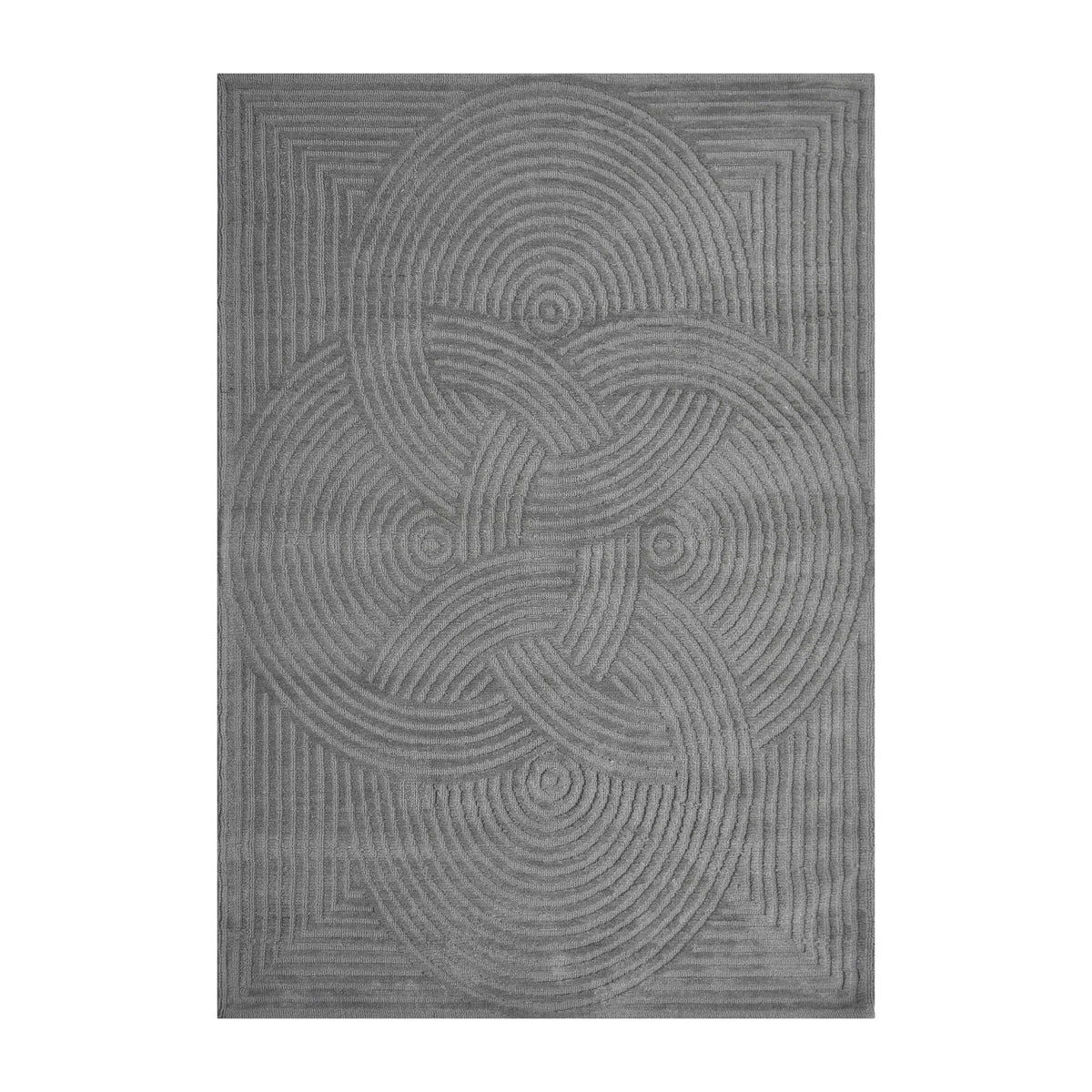 Rug knitted grey microfiber 200x300