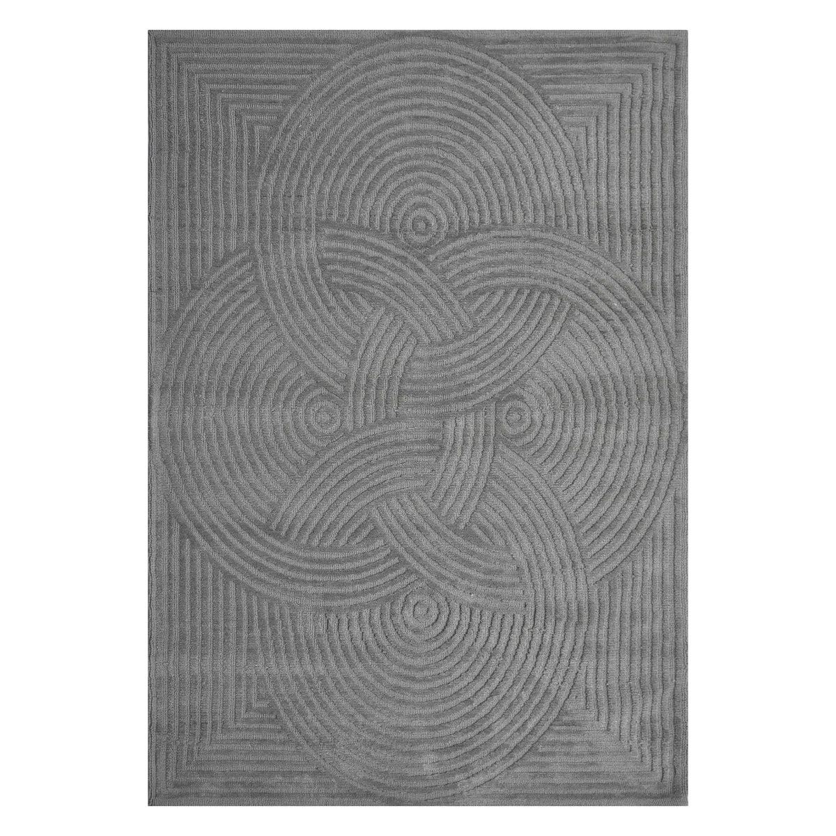 Rug knitted grey microfiber 300x400