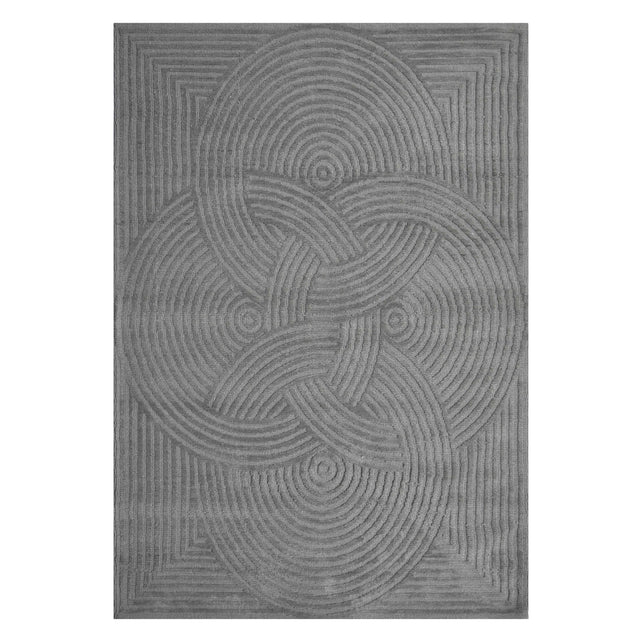 Rug knitted grey microfiber 300x400