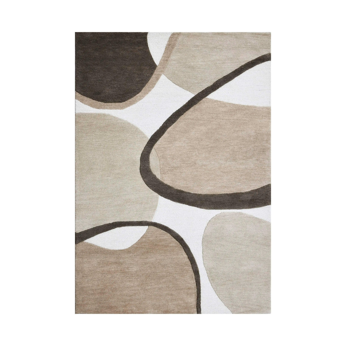 Rug hand tufted natural wool 160x230