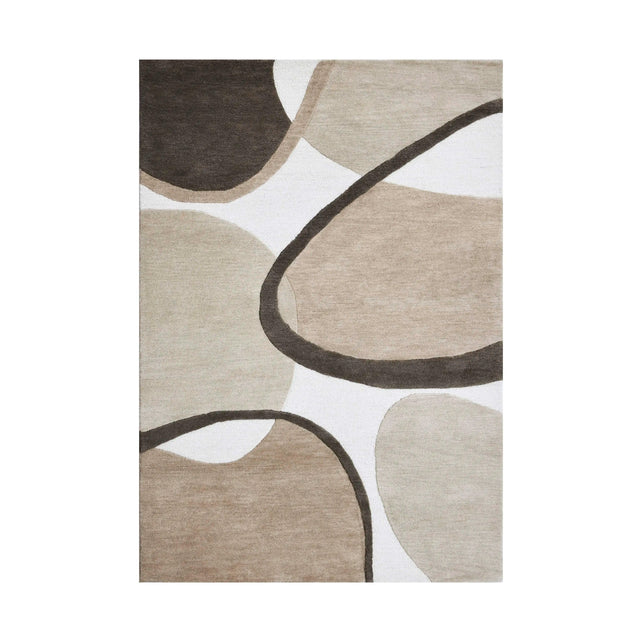 Rug hand tufted natural wool 160x230