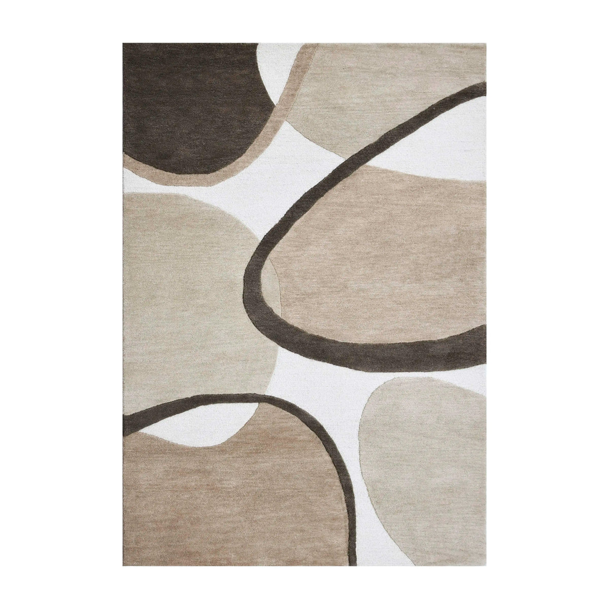 Rug hand tufted natural wool 200x300
