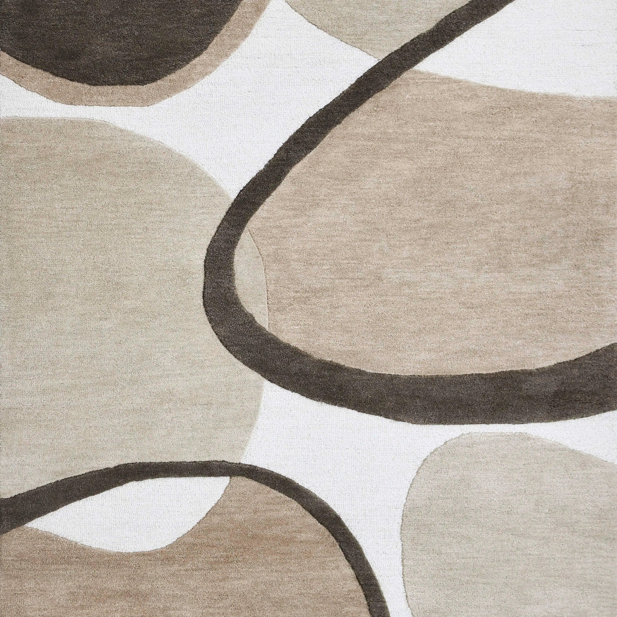 Rug hand tufted natural wool 200x300