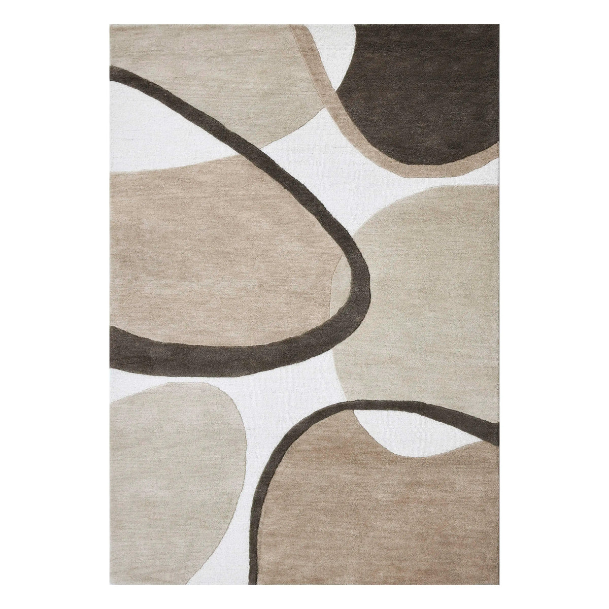 Rug hand tufted natural wool 300x400