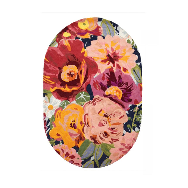 Teppich MARIANA oval 100% Wolle 160x230cm bunt