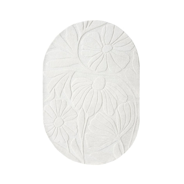 Carpet VIVIANA oval 100% wool 160x230cm off white