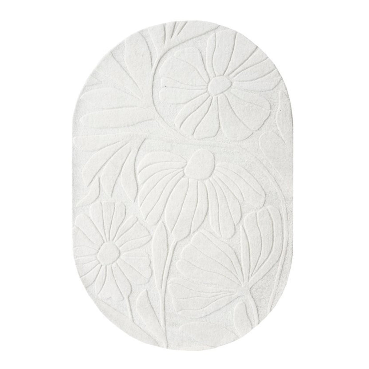 Karpet VIVIANA ovaal 100% wol 200x300cm off white
