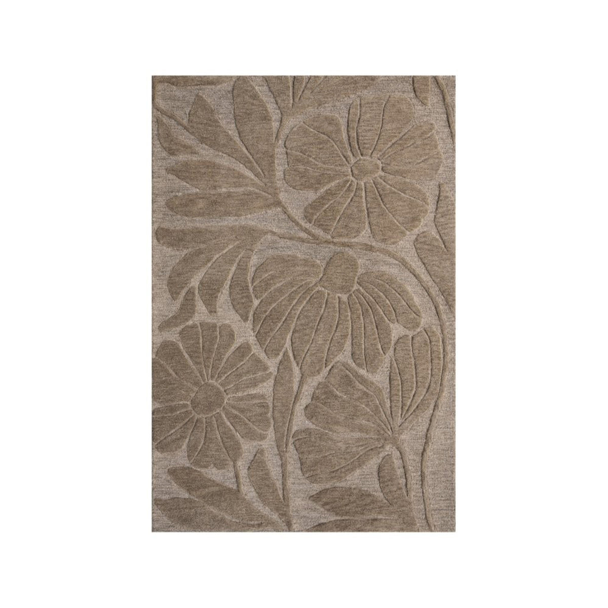 Vloerkleed VIVIANA 100% wol 160x230cm kaki