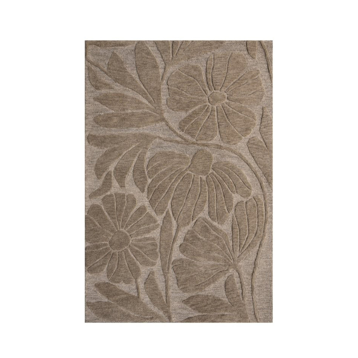 Vloerkleed VIVIANA 100% wol 200x300cm kaki