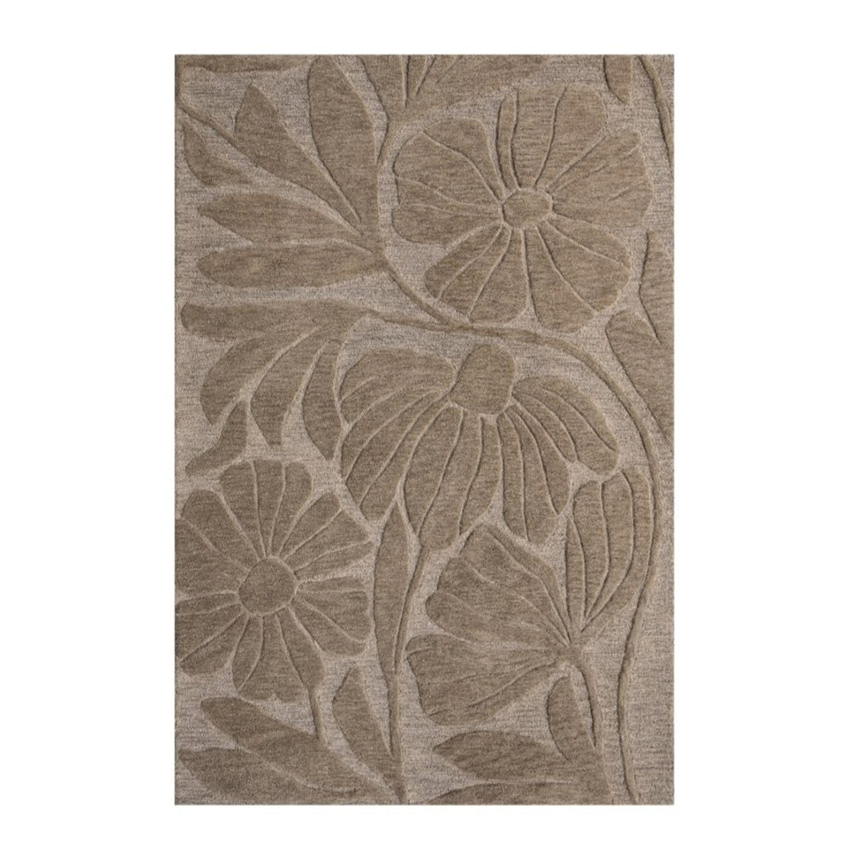Vloerkleed VIVIANA 100% wol 300x400cm kaki