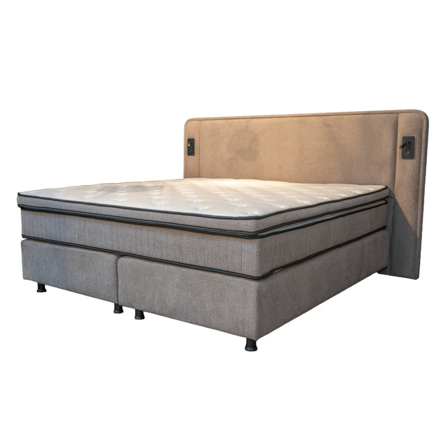 Boxspring MADEIRA w/lights 200x210cm dusty taupe