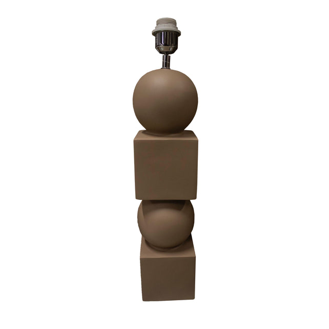 Table lamp taupe resin 13.5x13.5x53