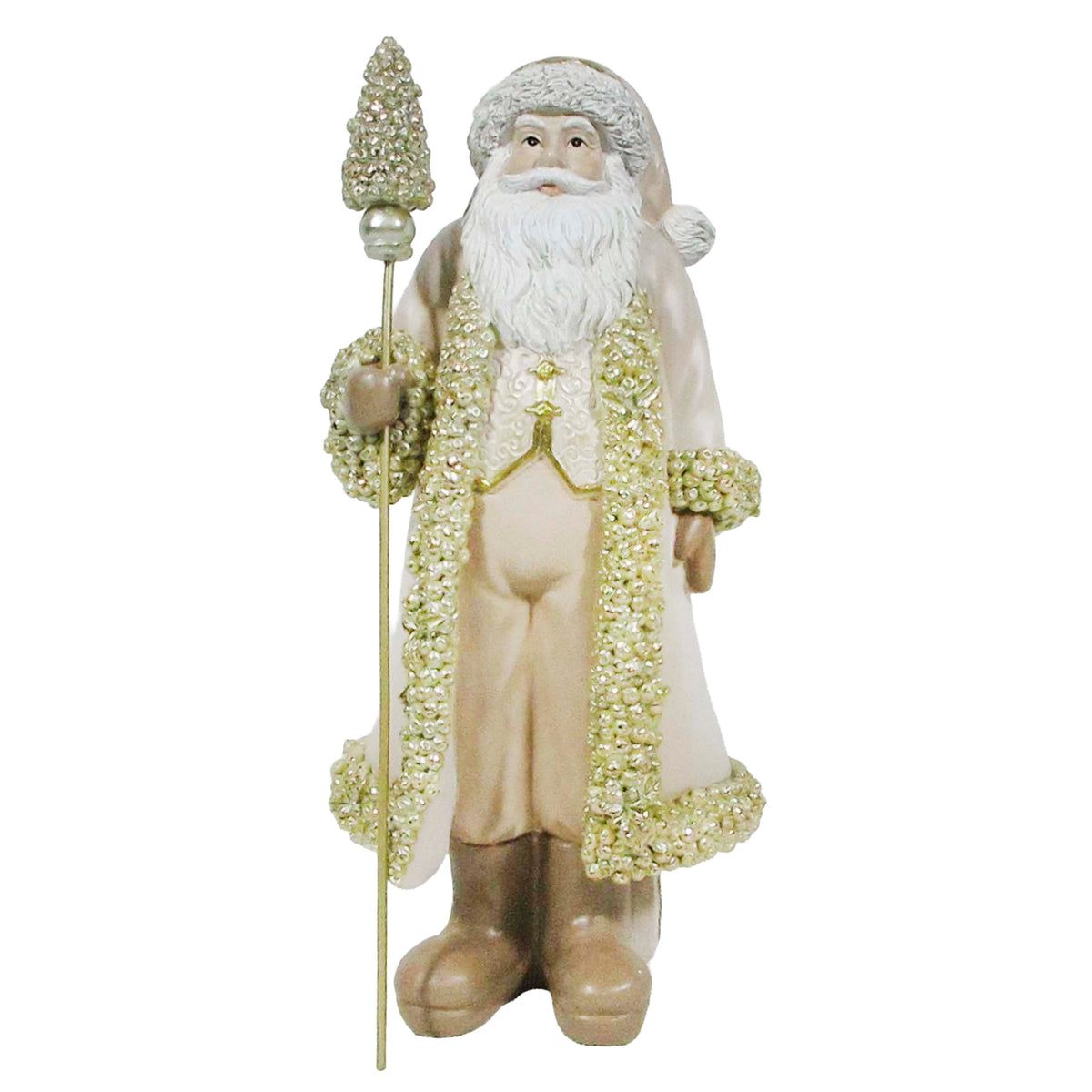Decorative santa gold resin 14x11x30