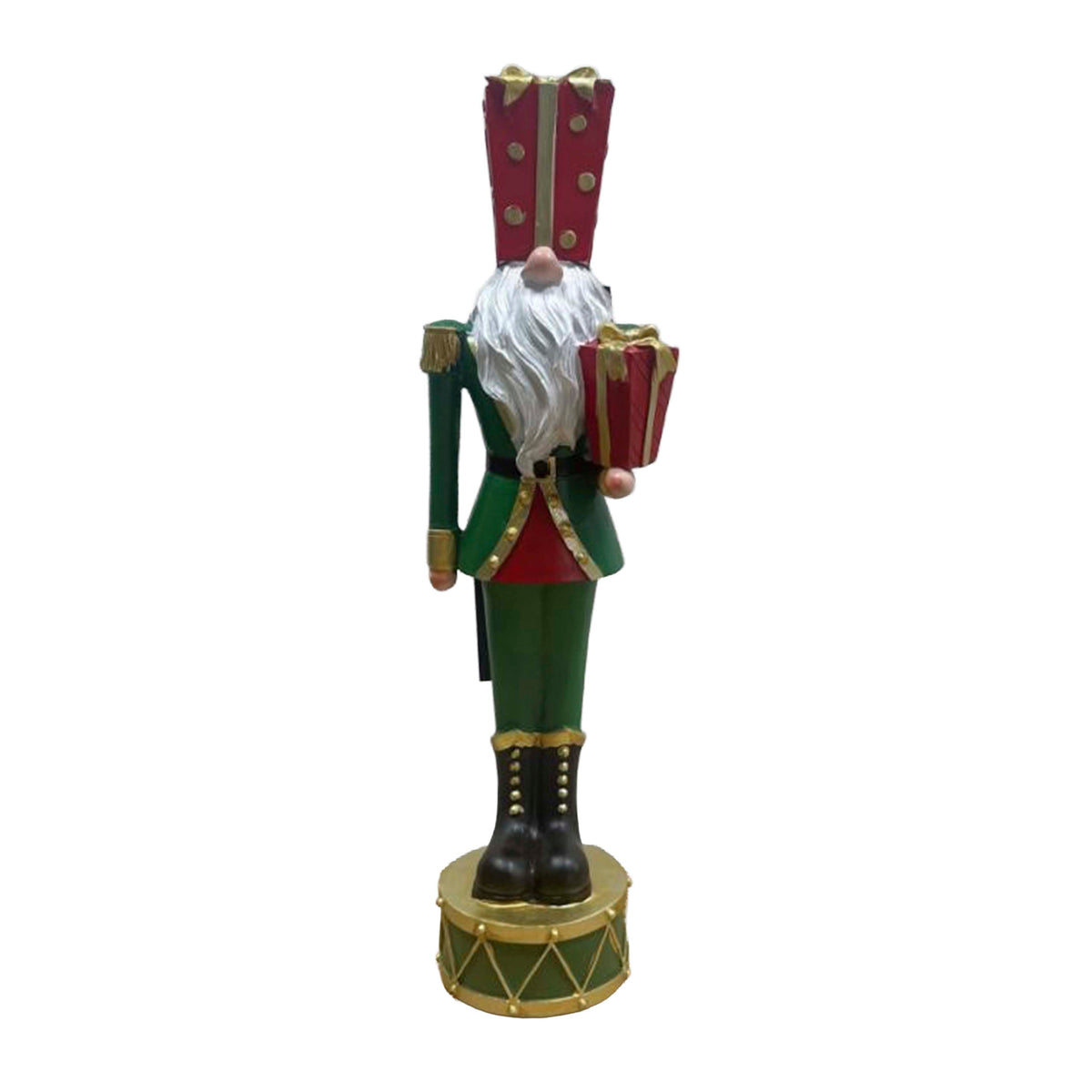 Decorative nutcracker gift green/red resin 10x8x36