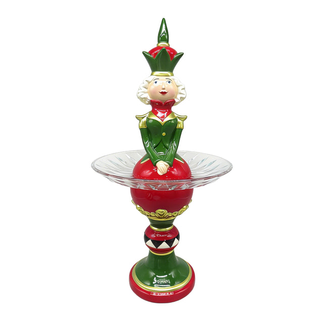 Bord REJOICE op standaard Ø25x49cm rood groen
