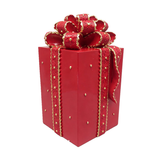 Decoratief cadeau CADEAU 18x14x27cm rood