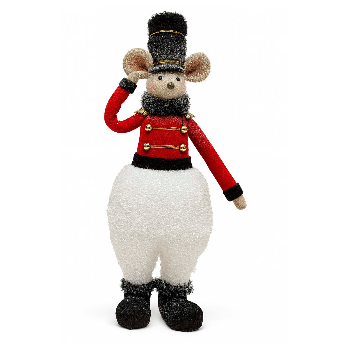 Decorative mouse white/red 22x22x44