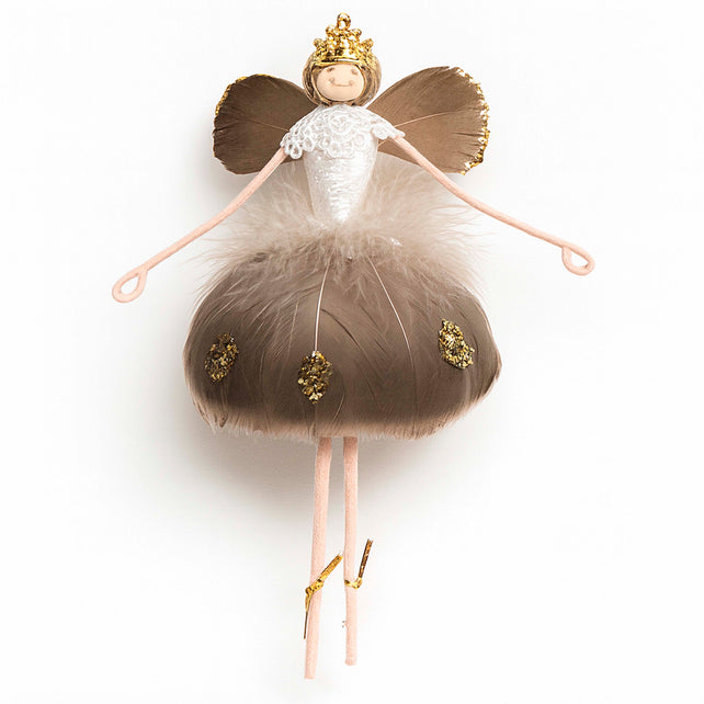 Decorative hanger angel brown 10x10x17