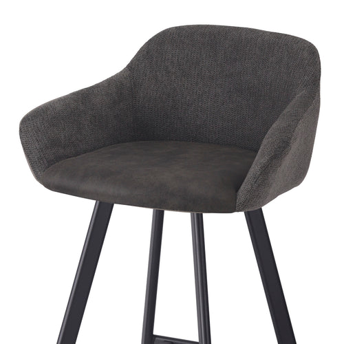 2x Bar chair AMBROSE low-seat 60x51x87cm granite anthracite